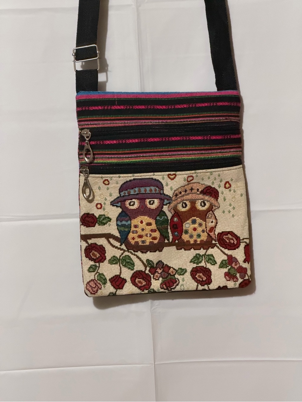Owl Tapestry Crossbody Bag - Multicolor